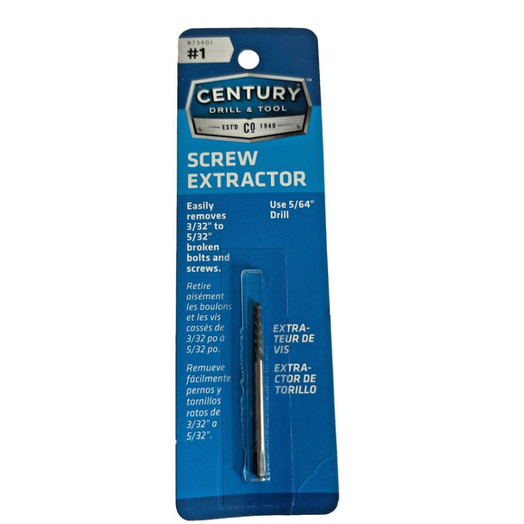 Century Drill Other - Century Drill #1 Spiral Flute Screw Extractor Removes Bolts & Screws 73401